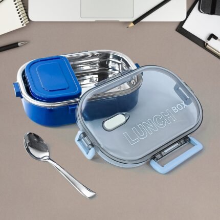 Home Chef Airtight Steel Lunch Box Durable, Leak-Proof, and User-friendly Meal Container for Work, School, or Travel