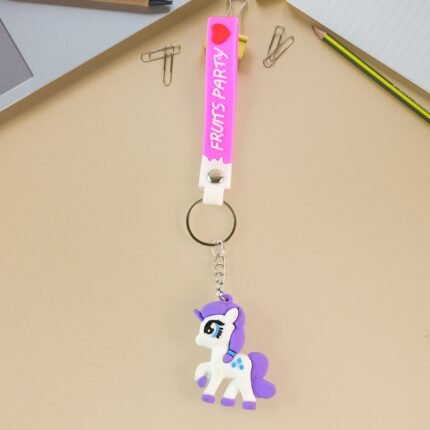 Keychain with Silicone Strap Colorful Fun Accessory for Bags, Keys, Backpacks 1 Pc (Random Design)