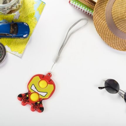 Style Mini Push Pop Bubble Keychain 1 Pc Fun Fidget Toy for Kids Adults, Portable Stress Reliever