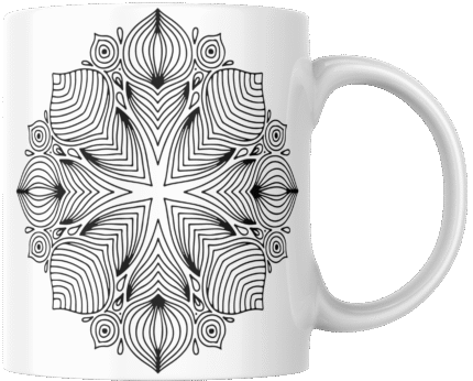 Mandala Printed Ceramic Mug | Coffee Mug | Tea Mug | Milk Mug | Designer Mug | 330 ml, Microwave & Dishwasher Safe | Mug for Kids | Mug for Friend, Birthday Gift