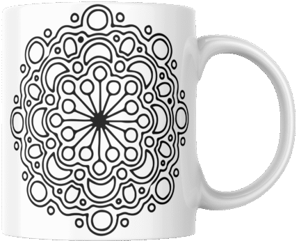 Mandala Printed Ceramic Mug | Coffee Mug | Tea Mug | Milk Mug | Designer Mug | 330 ml, Microwave & Dishwasher Safe | Mug for Kids | Mug for Friend, Birthday Gift