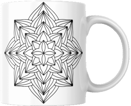 Mandala Printed Ceramic Mug | Coffee Mug | Tea Mug | Milk Mug | Designer Mug | 330 ml, Microwave & Dishwasher Safe | Mug for Kids | Mug for Friend, Birthday Gift