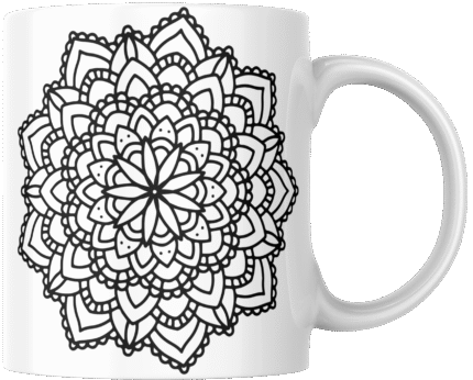 Mandala Printed Ceramic Mug | Coffee Mug | Tea Mug | Milk Mug | Designer Mug | 330 ml, Microwave & Dishwasher Safe | Mug for Kids | Mug for Friend, Birthday Gift