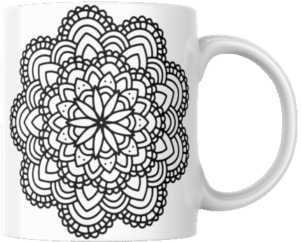 Mandala Printed Ceramic Mug | Coffee Mug | Tea Mug | Milk Mug | Designer Mug | 330 ml, Microwave & Dishwasher Safe | Mug for Kids | Mug for Friend, Birthday Gift
